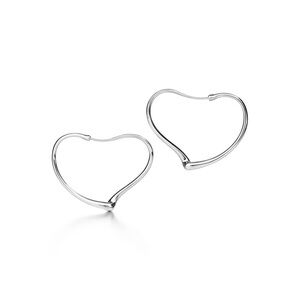 Tiffany & Co. Sterling Silver Elsa Peretti® Open Heart Hoop Earrings